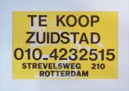 Verkoopbord van Zuidstad uit 1985